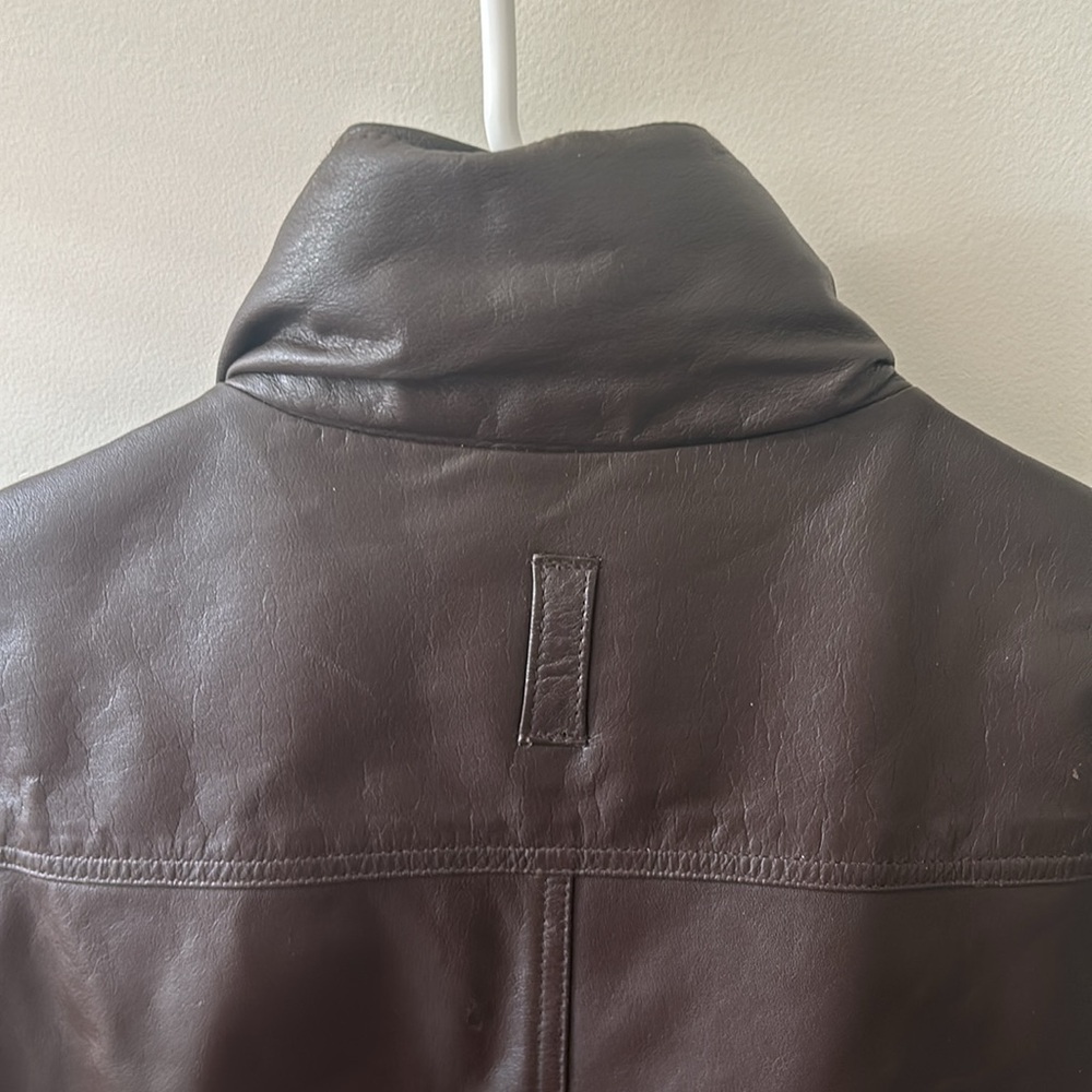 Eddie Bauer premium quality, goose town, brown genuine leather vintage vest RARE - Picture 4 of 9
